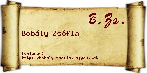 Bobály Zsófia névjegykártya