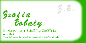 zsofia bobaly business card